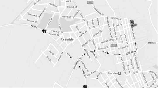 Map Dedoornkraal Boutique Hotel in Riversdale  Garden Route  Western Cape  Zuid-Afrika