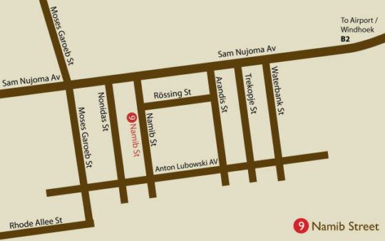 Map PebbleStoneHouse in Swakopmund  Erongo  Namibia