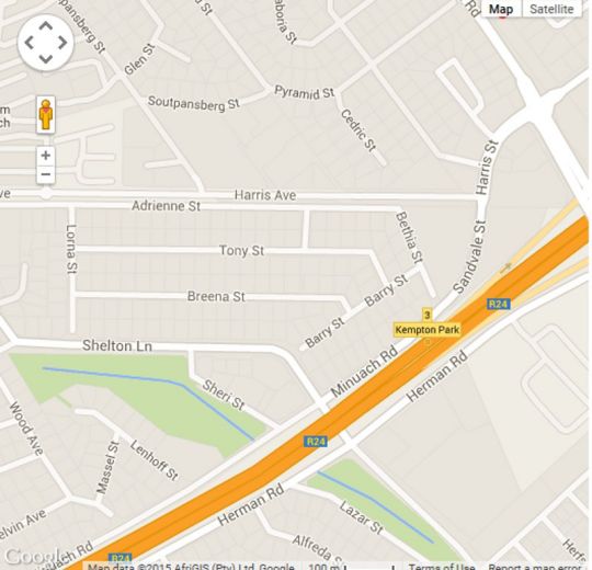 Map Breena BnB in Edenvale  Ekurhuleni (East Rand)  Gauteng  Südafrika