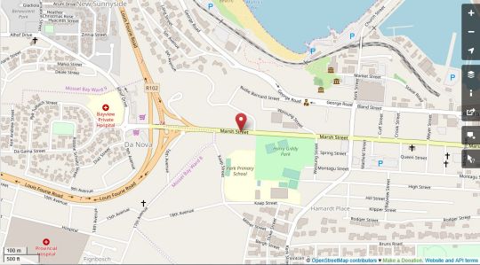 Map Aquamarine Guest House in Mossel Bay  Garden Route  Western Cape  South Africa