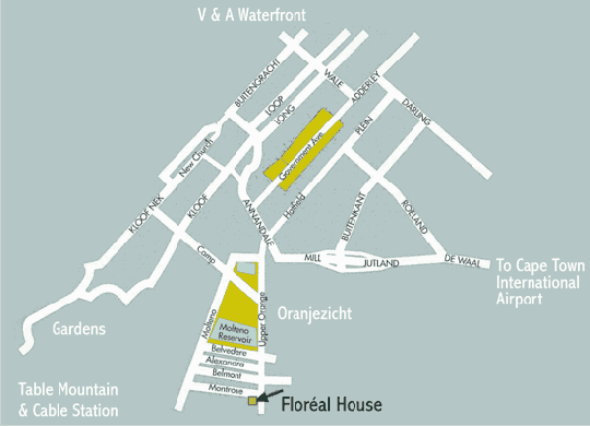 Map Floréal House in Oranjezicht  City Bowl  Kapstadt  Western Cape  Südafrika