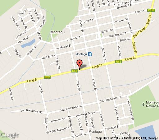 Map The Vineyard Country House in Montagu  Breede River Valley  Western Cape  Afrique du Sud