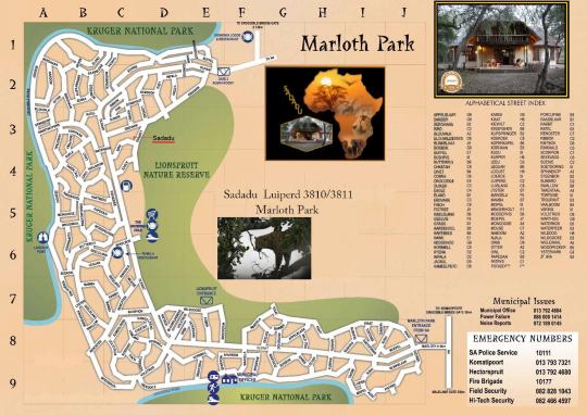 Map Sadadu in Marloth Park  Kruger National Park (MP)  Mpumalanga  Suid-Afrika
