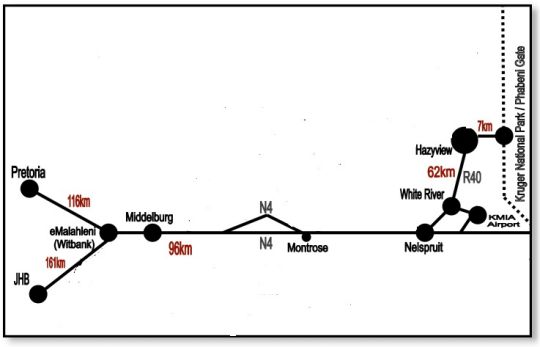 Map Hazyview Holiday Houses in Hazyview  The Panorama  Mpumalanga  Suid-Afrika