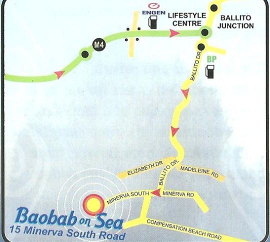 Map Baobab on Sea in Ballito  North Coast (KZN)  KwaZulu Natal  Afrique du Sud