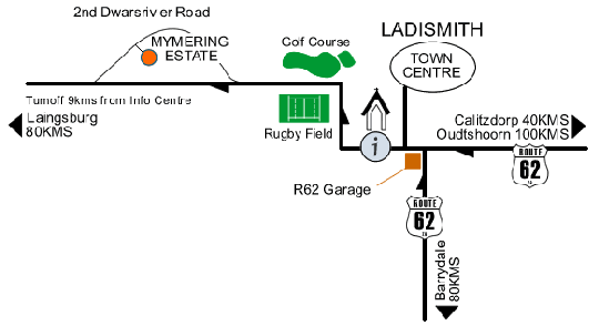 Map Mymering Wine & Guest Estate in Ladismith  Klein Karoo  Western Cape  South Africa