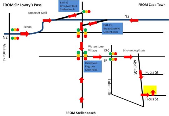 Map Bay View in Somerset West  Helderberg  Western Cape  South Africa