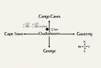 Map Thorntree Country Lodge in Oudtshoorn  Klein Karoo  Western Cape  Afrique du Sud