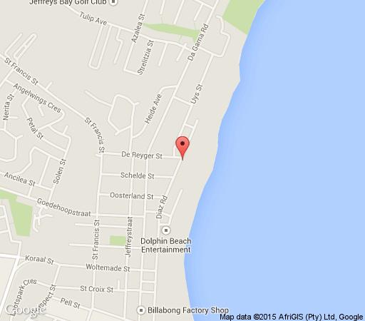 Map Diaz 15 House on the Bay in Jeffreys Bay  Cacadu (Sarah Baartman)  Eastern Cape  Suid-Afrika