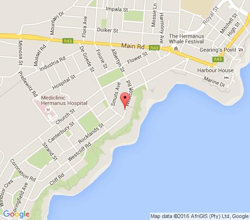 Map Penguino Guesthouse in Hermanus  Overberg  Western Cape  Südafrika