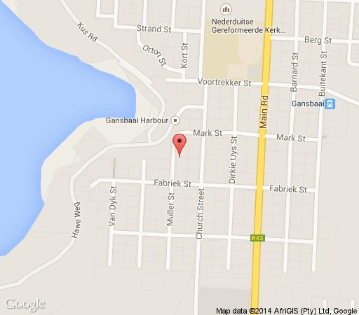 Map Saxon Lodge in Gansbaai  Overberg  Western Cape  Afrique du Sud