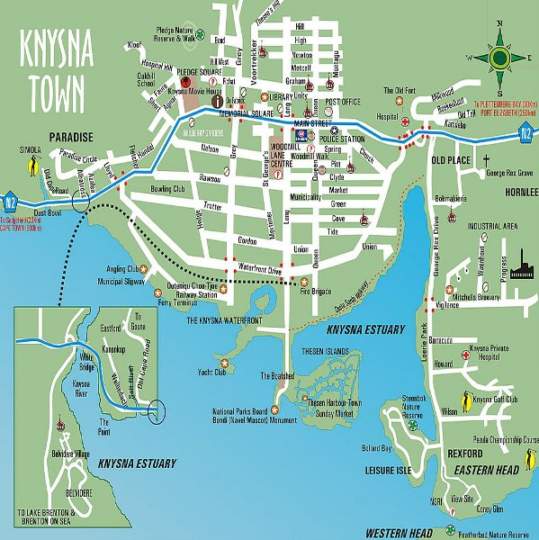 Map TwoAngels in Knysna  Garden Route  Western Cape  South Africa