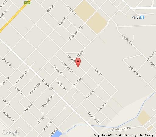 Map Green Door Sefcatering Cottage - Noorder Street in Parys  Fezile Dabi (Northern Free State)  Free State  Afrique du Sud