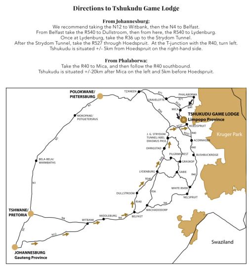 Map Tshukudu - Marula Camp in Hoedspruit  Valley of the Olifants  Limpopo  Zuid-Afrika