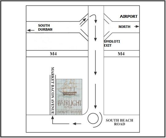 Map Fairlight Beach House in Umdloti  North Coast (KZN)  KwaZulu Natal  Suid-Afrika