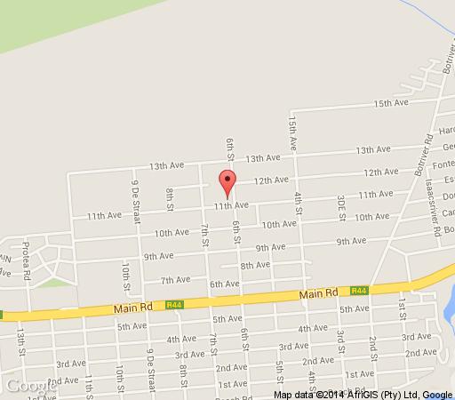 Map Villa Chad  in Kleinmond  Overberg  Western Cape  Suid-Afrika