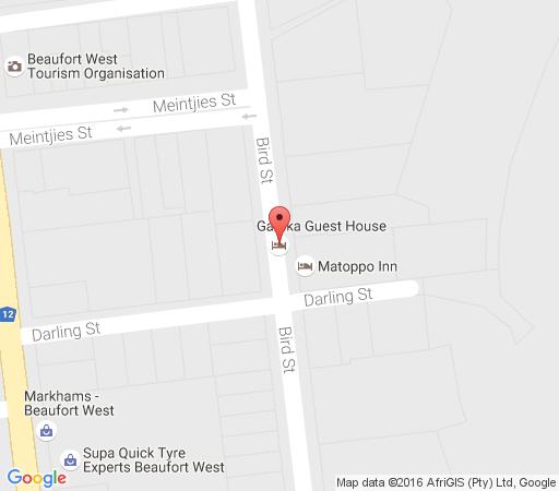 Map Matoppo Inn Guest House in Beaufort West  Karoo  Western Cape  Afrique du Sud