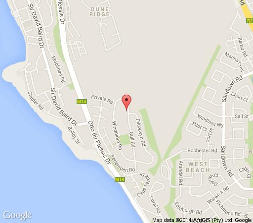 Map Secret Garden Guesthouse in Bloubergstrand  Blaauwberg  Cape Town  Western Cape  South Africa