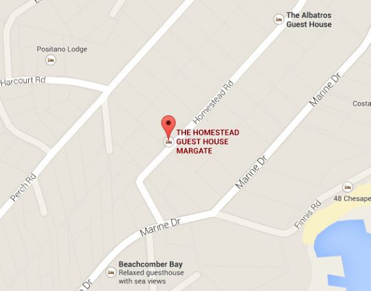 Map The Sea View Cottage in Margate  South Coast (KZN)  KwaZulu Natal  Zuid-Afrika