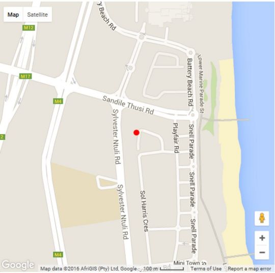 Map North Beach Durban Holiday Apartment in North Beach  Durban  Durban and Surrounds  KwaZulu Natal  Südafrika