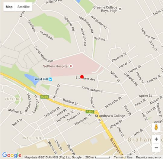 Map 8A Grahamstown in Grahamstown  Cacadu (Sarah Baartman)  Eastern Cape  Südafrika