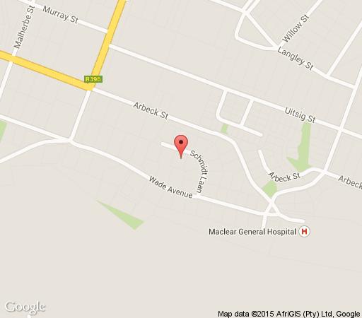 Map Maclear Manor in Maclear  Drakensberg (EC)  Eastern Cape  Suid-Afrika