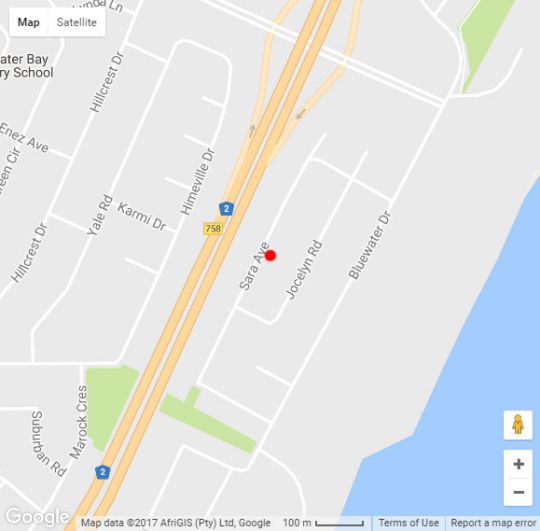 Map Embo Guest Villa in Bluewater Bay  Port Elizabeth / Gqeberha  Cacadu (Sarah Baartman)  Eastern Cape  Zuid-Afrika