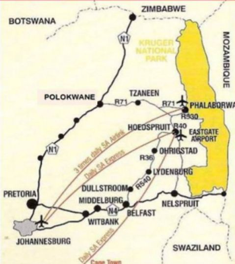 Map Umoja Bushvilla in Phalaborwa  Valley of the Olifants  Limpopo  Afrique du Sud