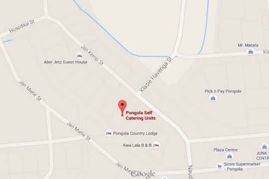 Map Pongola Self-Catering Units in Pongola  Zululand  KwaZulu Natal  Suid-Afrika