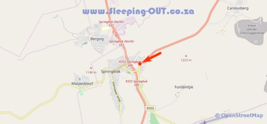 Map Kleinplasie Guest House in Springbok  Namakwaland  Northern Cape  South Africa