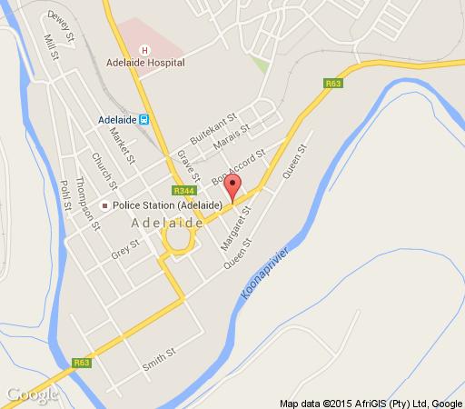Map Tri-Angle B&B and Guesthouse in Adelaide  Amatole  Eastern Cape  Suid-Afrika