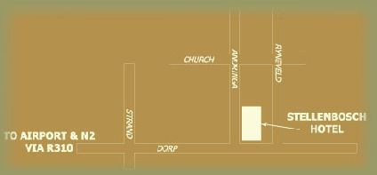 Map Stellenbosch Hotel in Stellenbosch  Cape Winelands  Western Cape  Südafrika