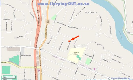 Map Appleby\'s Guest House in Bonnie Doon  East London  Amatole  Eastern Cape  Suid-Afrika