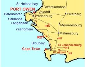 Map Dolphin Place in Port Owen  West Coast (WC)  Western Cape  Südafrika