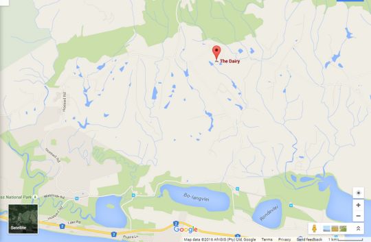 Map The Dairy in Wilderness  Garden Route  Western Cape  Afrique du Sud