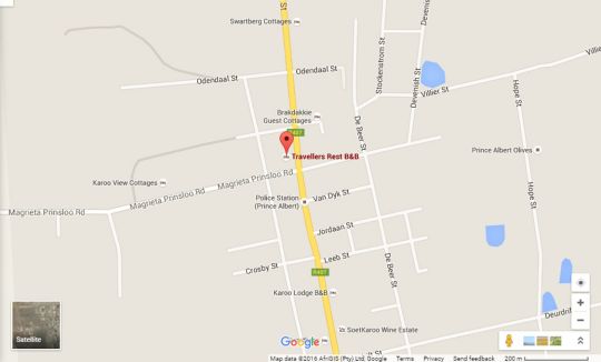 Map Travellers Rest in Prince Albert  Karoo  Western Cape  Afrique du Sud