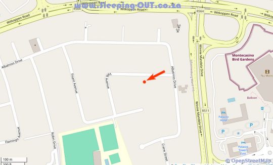 Map Six Valk Avenue Self-Catering Guest House in Fourways  Sandton  Johannesburg  Gauteng  Afrique du Sud