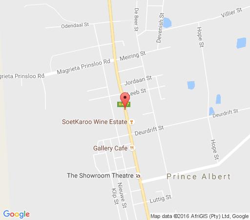 Map At 85 on Church in Prince Albert  Karoo  Western Cape  Südafrika