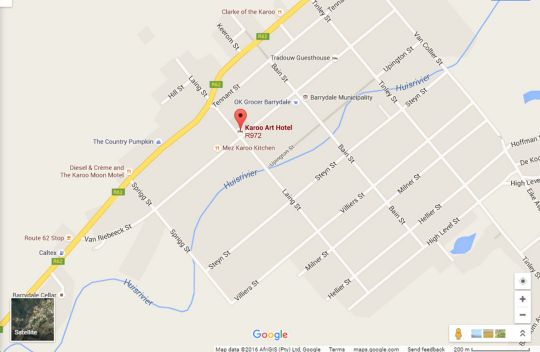 Map Karoo Art Hotel in Barrydale  Overberg  Western Cape  South Africa