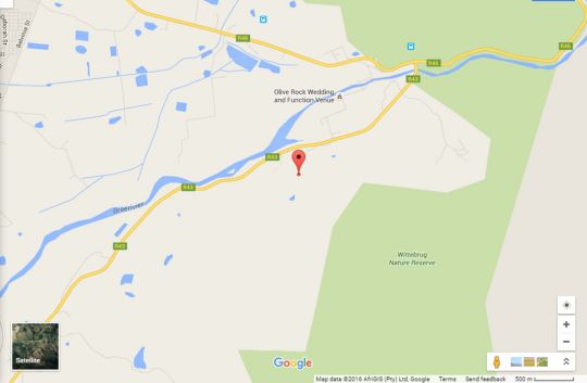 Map Big Sky Cottages in Wolseley  Breede River Valley  Western Cape  Südafrika