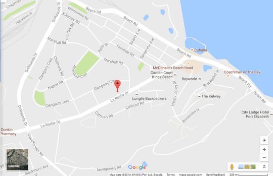 Map Ahoy Boutique Guest House in Humewood  Port Elizabeth / Gqeberha  Cacadu (Sarah Baartman)  Eastern Cape  Südafrika