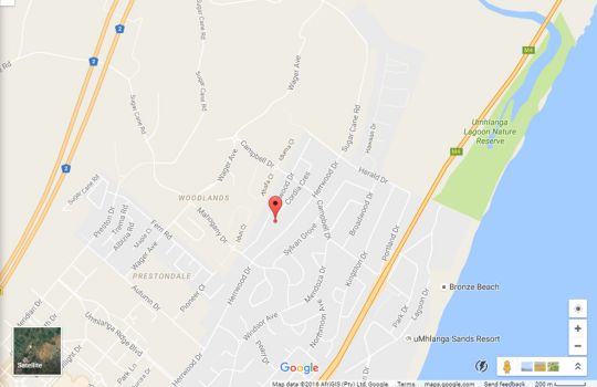 Map La Dolce Vita Guest House in Umhlanga Rocks  Umhlanga  Northern Suburbs (DBN)  Durban and Surrounds  KwaZulu Natal  Afrique du Sud