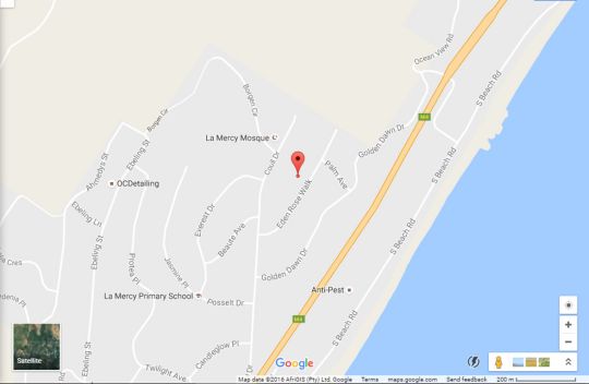 Map Eden Rose Manor in La Mercy Beach  North Coast (KZN)  KwaZulu Natal  Suid-Afrika