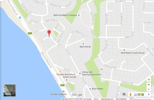 Map 3 Palms Beach Villa in Bloubergstrand  Blaauwberg  Kaapstad  Western Cape  Suid-Afrika