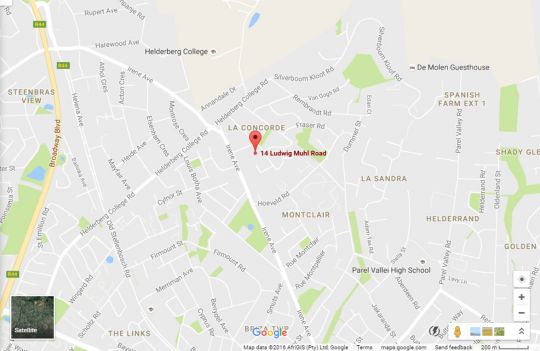 Map SomerZicht B&B and Self-Catering in Somerset West  Helderberg  Western Cape  Suid-Afrika