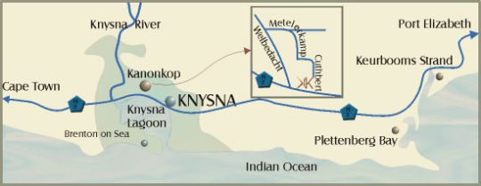 Map Kanonkop House in Knysna  Garden Route  Western Cape  Suid-Afrika
