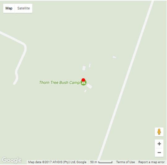 Map Thorn Tree Bush Camp in Dinokeng North  Metsweding District  Gauteng  South Africa