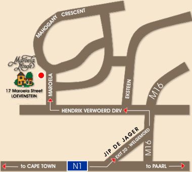 Map Maroela House in Bellville  Northern Suburbs (CPT)  Cape Town  Western Cape  South Africa