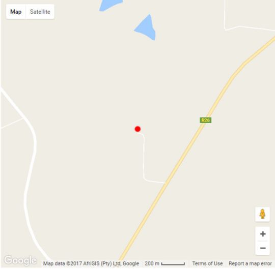 Map Caritas Werfbederf in Ladybrand  Thabo Mofutsanyana  Free State  Südafrika