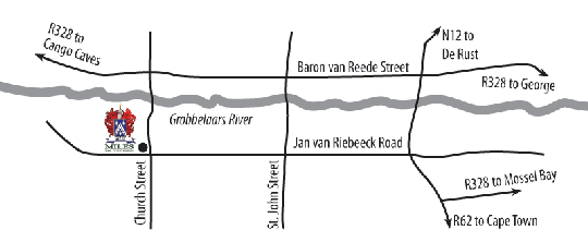 Map Miles B&B Guesthouse in Oudtshoorn  Klein Karoo  Western Cape  Afrique du Sud